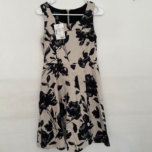 INC International Concepts Black and Gray Floral Dress